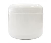 Plastic Rounded Jar with white cap118ml (4 fl.oz.)- 10 Pack